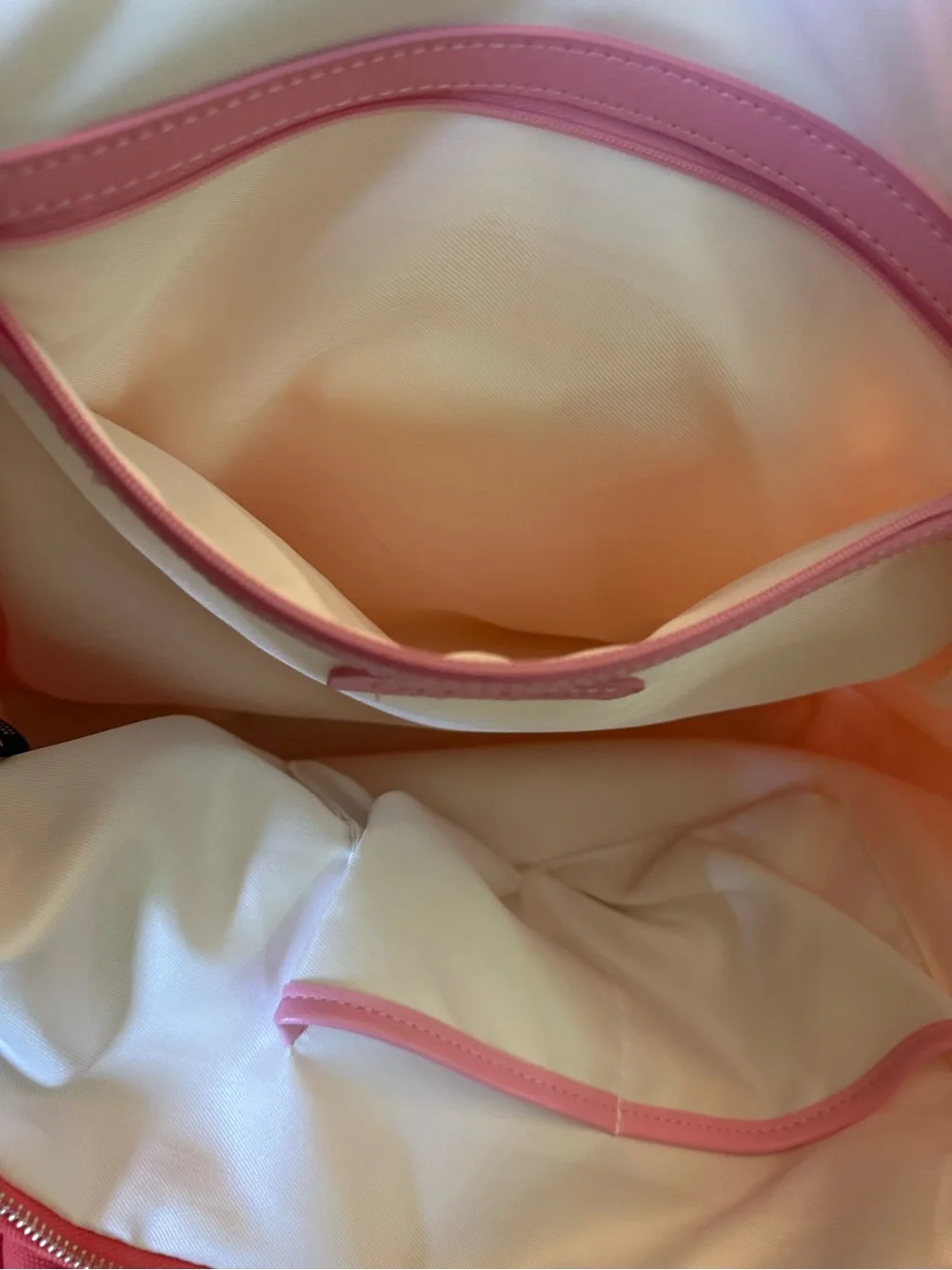 On Fifth Large Striped Pink & Orange Canvas Beach Bag Tote NWT, plus cosmeticbag